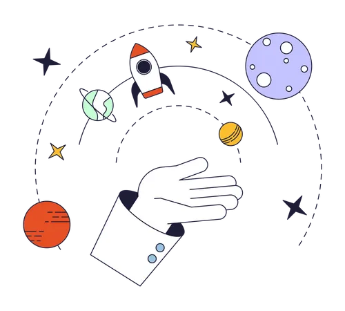 Galaxy on hand  Illustration