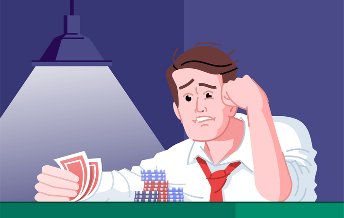 Gambling addiction Illustration