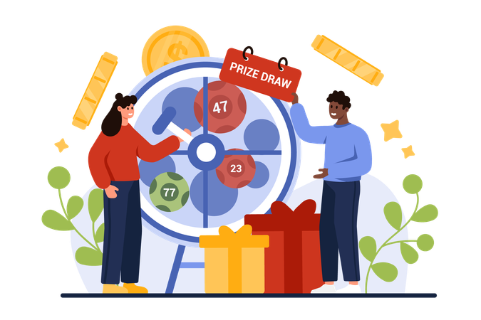 Gambling game for chance to win gifts  イラスト