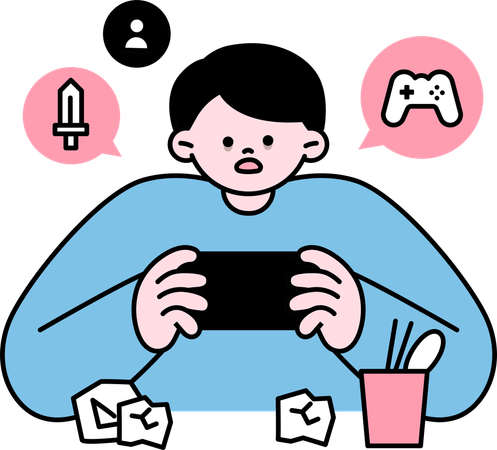 Game addiction  Illustration