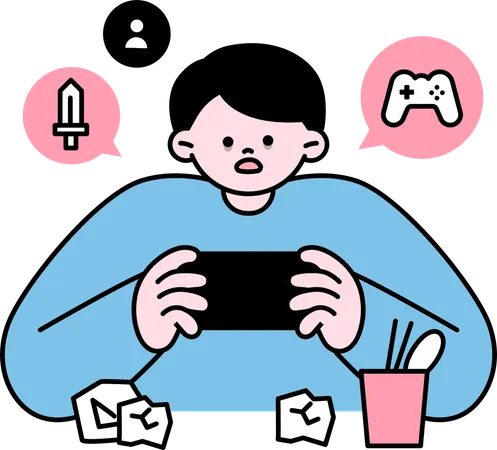 Game addiction  Illustration