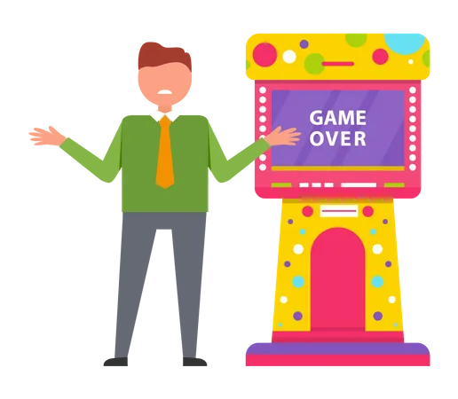 Game over on slot machine Illustration