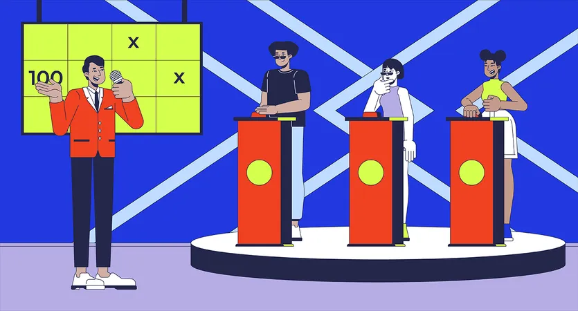 Game show na TV  Ilustração