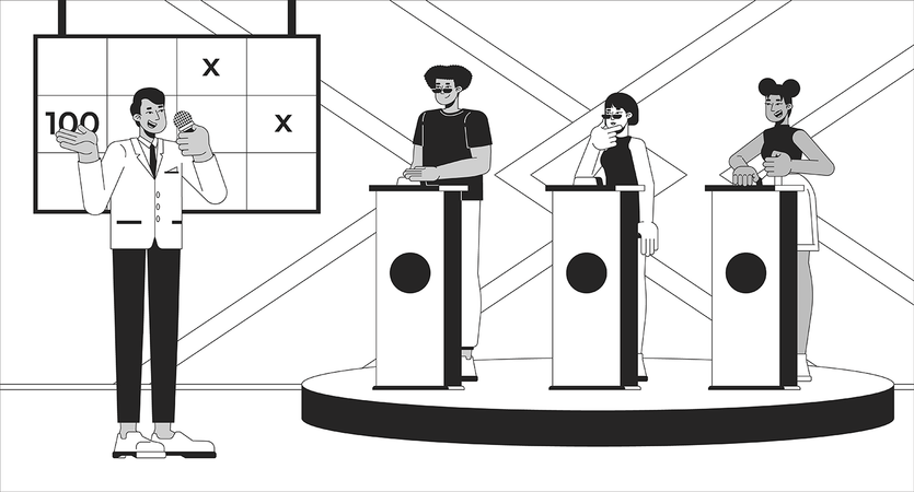 Game show na TV  Ilustração