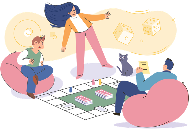 Game together Board games provide opportunity to disconnect from screens and connect with loved ones  Illustration