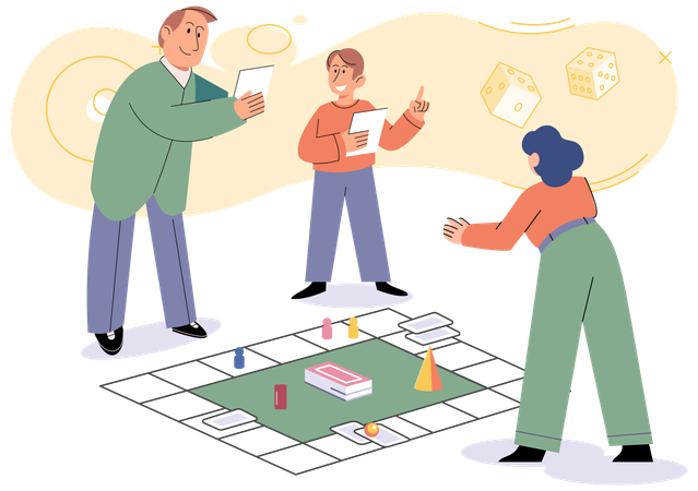 Game together Engaging in game with others brings out sense of community and togetherness  Illustration