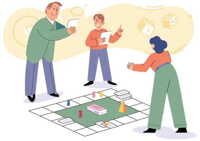 Game together Engaging in game with others brings out sense of community and togetherness  Illustration