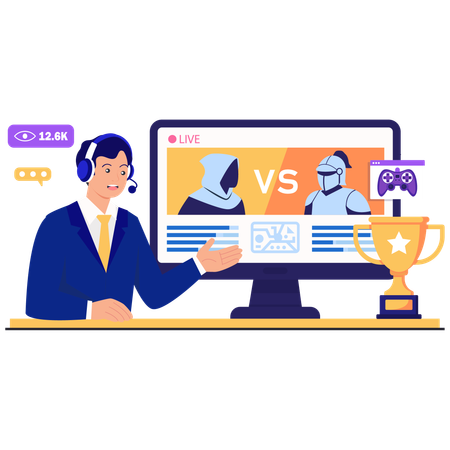 Game Tournament Host  Illustration