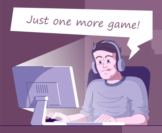 Gaming dependence Illustration