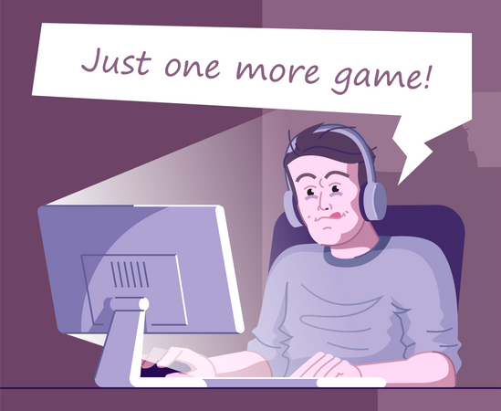 Gaming dependence  Illustration