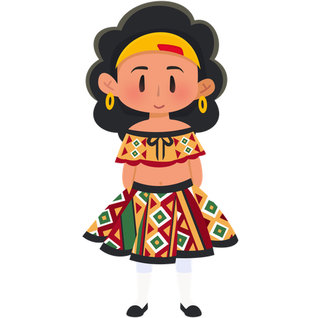 Garota gana kente  Ilustração