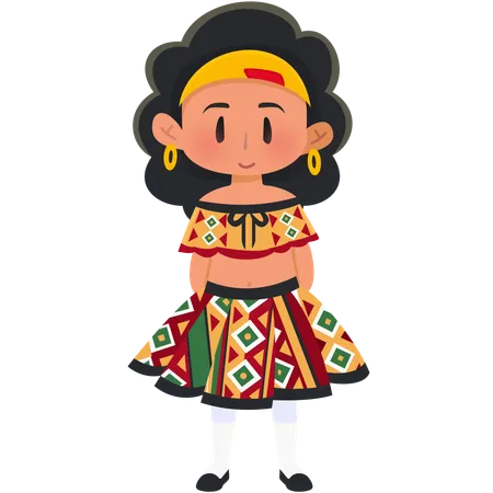 Garota gana kente  Ilustração