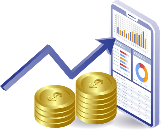 Ganar dinero desde el teléfono inteligente  Ilustración