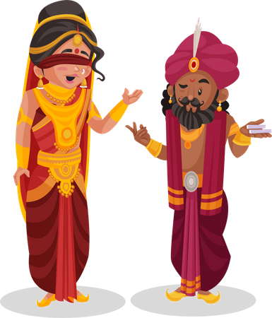 Gandhari and Shakuni  Illustration