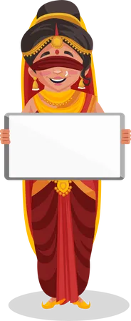 Gandhari holding white board  Illustration