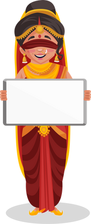 Gandhari holding white board  Illustration