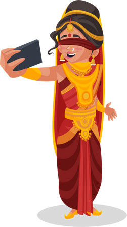 Gandhari macht ein Selfie  Illustration