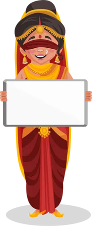 Gandhari segurando um quadro branco  Ilustração