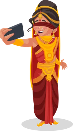 Gandhari taking selfie  Illustration