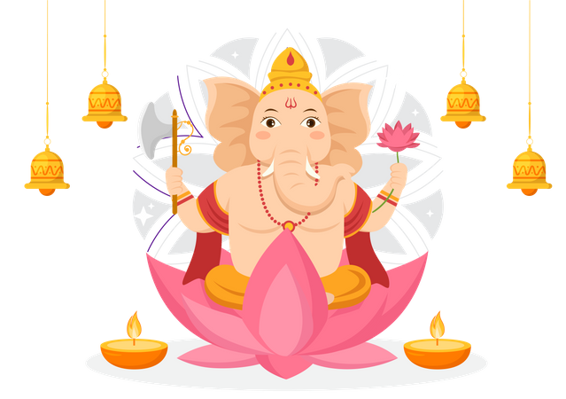 Ganesh Chaturthi Celebration  Illustration