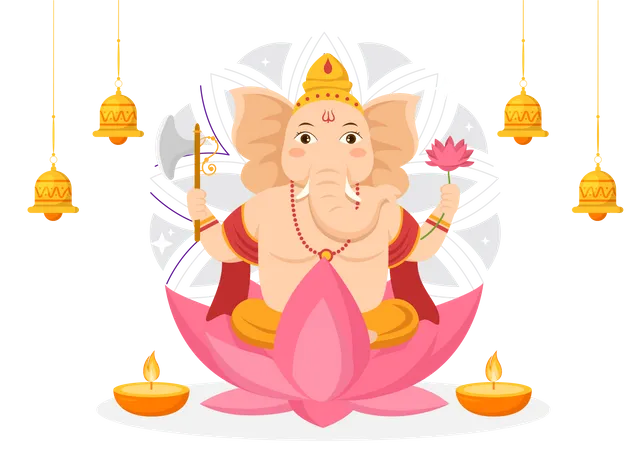 Ganesh Chaturthi Celebration  Illustration