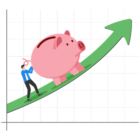 Ganhos de investimento no mercado de ações  Ilustração