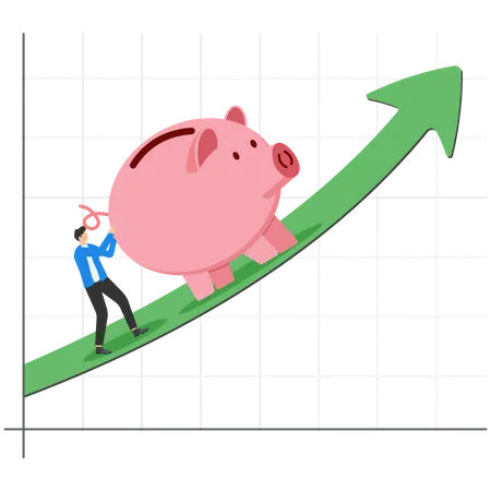 Ganhos de investimento no mercado de ações  Ilustração