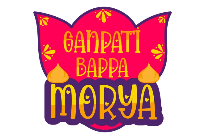 Ganpati bappa morya badge  Illustration