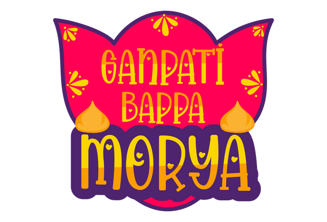 Distintivo Ganpati bappa morya  Ilustração