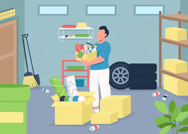 Garage cleaning  Illustration