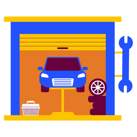 Garage automobile  Illustration