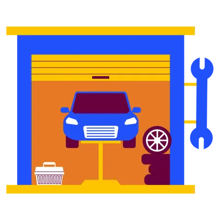 Garage automobile  Illustration