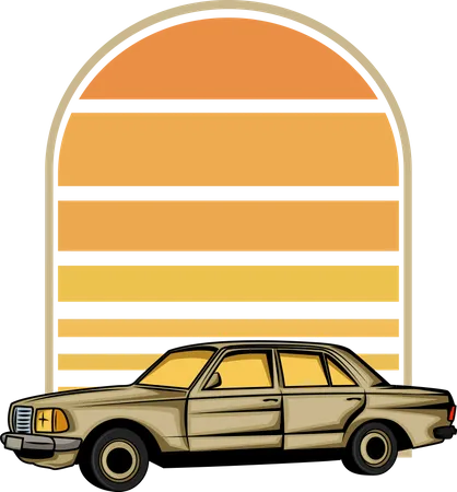 Coche garaje  Ilustración