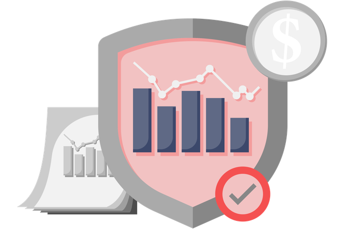 Garantía de seguridad de compra y venta de acciones  Illustration