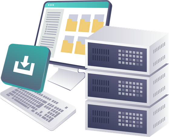 Garantizar la seguridad en la descarga y carga de datos en servidores  Ilustración