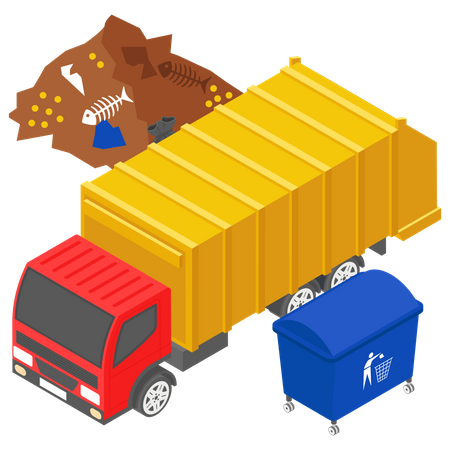 Garbage Collecting Truck Illustration