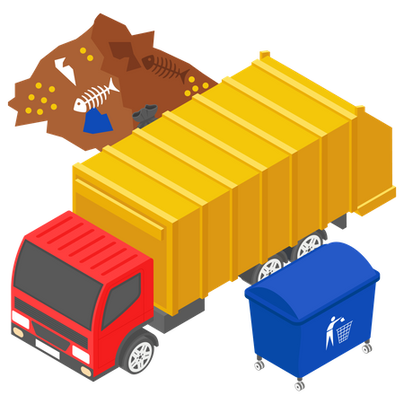 Garbage Collecting Truck  Illustration