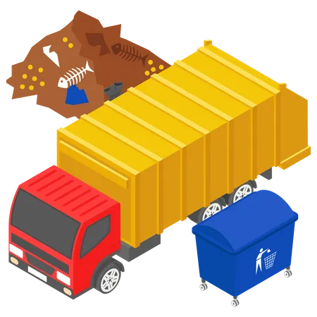 Garbage Collecting Truck  Illustration