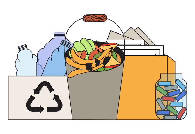 Garbage management Illustration