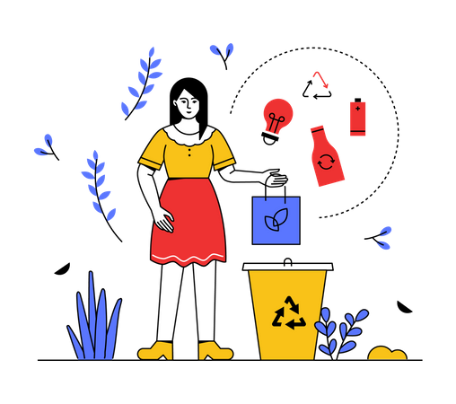 Garbage recycle and sorting  Illustration