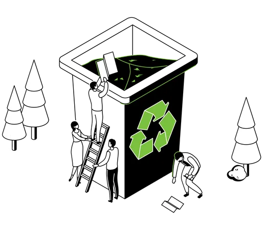 Garbage Recycling Illustration