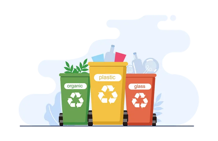 Garbage recycling Illustration