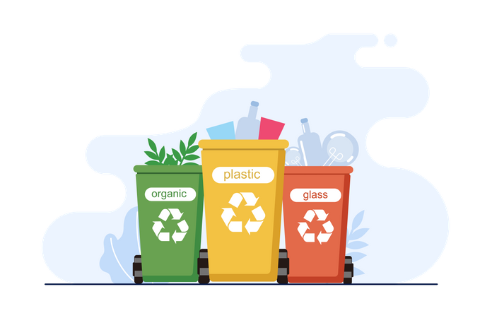 Garbage recycling  Illustration