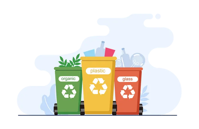 Garbage recycling  Illustration