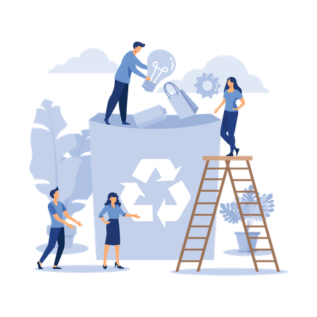 Garbage recycling  Illustration