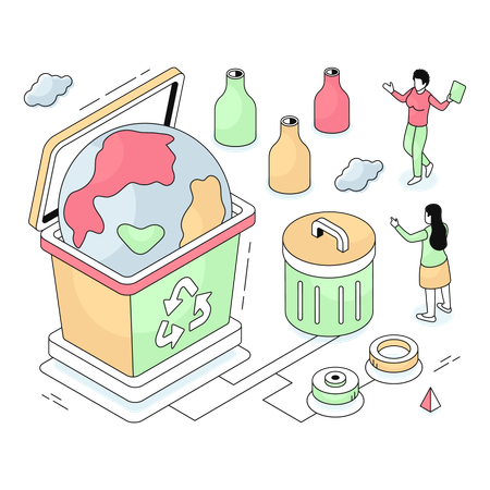 Garbage Recycling  Illustration