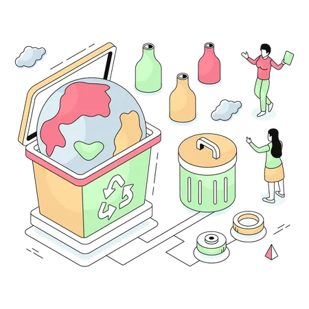 Garbage Recycling  Illustration