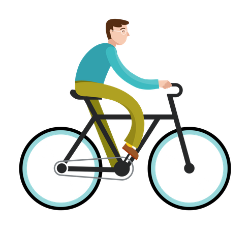 Garçon à vélo  Illustration