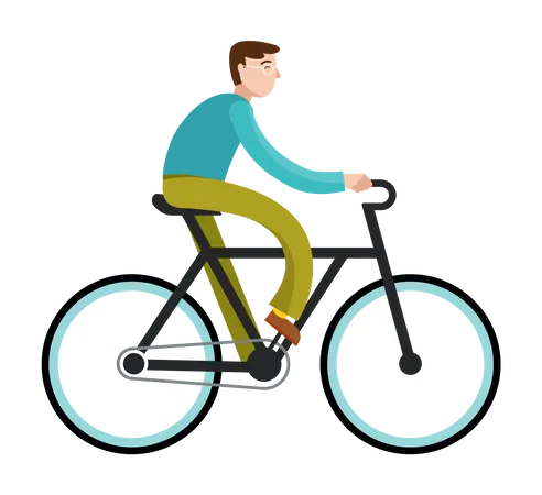 Garçon à vélo  Illustration