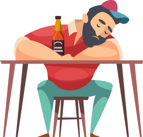 Garçon alcoolique  Illustration
